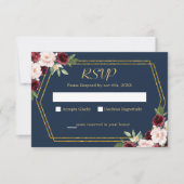 Rustige Floral Geometric Handgeschreven Manuscript RSVP Kaartje (Voorkant)