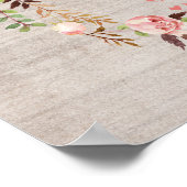 Rustige Floral Gifts and Kaarten Wedding Sign Poster (Hoek)