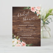 Rustige Floral Gold Blush Vrijgezellenfeest Kaart (Staand voorkant)