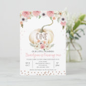 Rustige Floral Herfst White Pumpkin 1/23/13 Kaart (Staand voorkant)