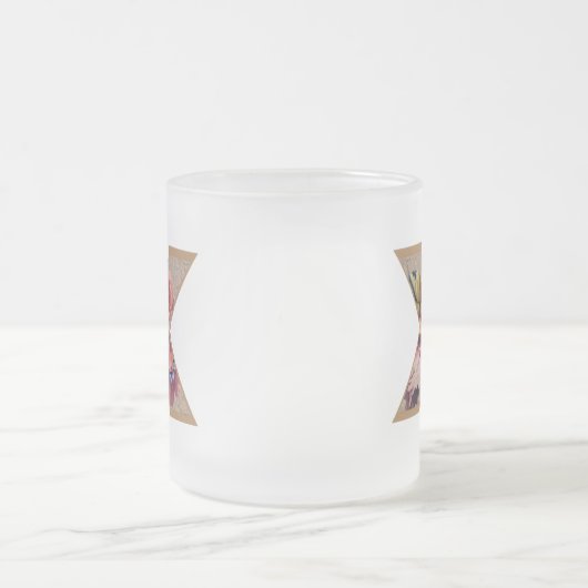 Rustige Floral Initiaal Letter X Monogram Matglas Koffiemok (Center)