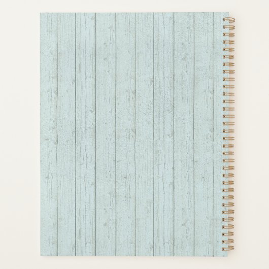 Rustige Floral Koe Waterverf Hout Boho Chic Planner (Achterkant)