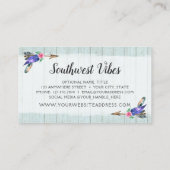 Rustige Floral Koe Waterverf Hout Boho Chic Visitekaartje (Achterkant)