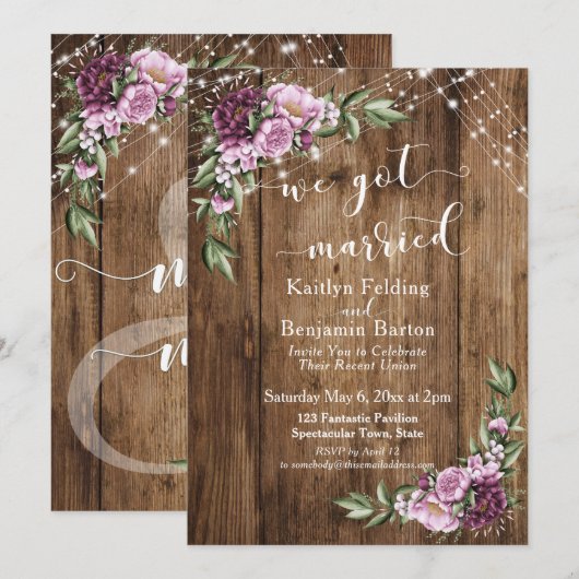 Rustige Floral lichten hebben we alleen gehuwde on Kaart (Voorkant / Achterkant)