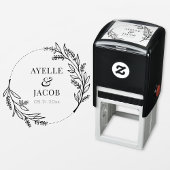 Rustige Floral Lijst monogram Rubber Weddenschap Zelfinktende Stempel