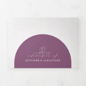 Rustige Floral Paars in één bruiloft Drieluik Uitnodiging (Cover)