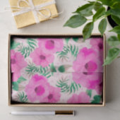 Rustige Floral Roos Pink Bloom Waterverf Tissuepapier (Geschenk)