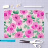 Rustige Floral Roos Pink Bloom Waterverf Tissuepapier (Craft)