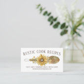 Rustige Floral Spoon Sunflower Bakkerij Kokerkaas Visitekaartje (Staand voorkant)