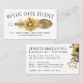 Rustige Floral Spoon Sunflower Bakkerij Kokerkaas Visitekaartje (Voorkant / Achterkant)