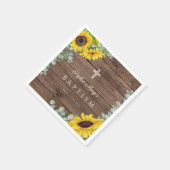 Rustige Floral Sunflower Cross Baptisme Servet (Hoek)