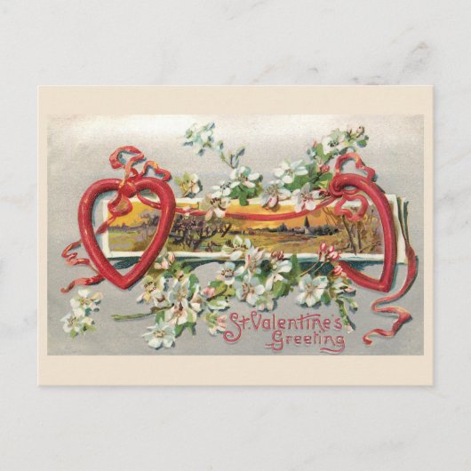 Rustige  Floral Valentijn met hart Briefkaart (Voorkant)