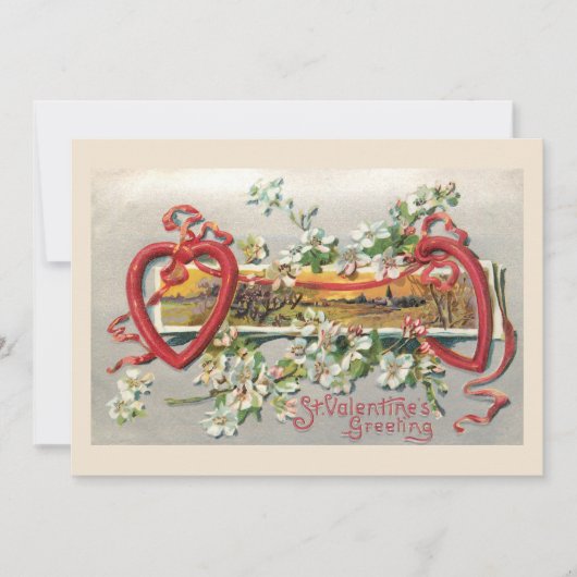 Rustige Floral Valentijn met hart Feestdagenkaart (Voorkant)