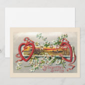 Rustige Floral Valentijn met hart Feestdagenkaart (Voorkant / Achterkant)