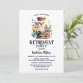 Rustige Floral Waterverf Hourglass Retirement Kaart (Staand voorkant)
