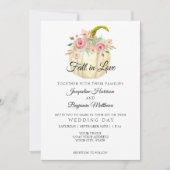 Rustige Floral Waterverf Pumpkin Blush Roos Gold Kaart (Voorkant)