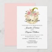 Rustige Floral Waterverf Pumpkin Blush Roos Gold Kaart (Voorkant / Achterkant)