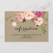 Rustige Floral Wedding Information/Details2-Side-2 Informatiekaartje (Voorkant)