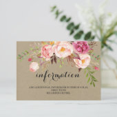 Rustige Floral Wedding Information/Details2-Side-2 Informatiekaartje (Staand voorkant)