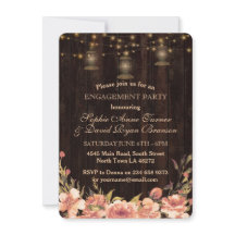 Rustige Floral Wood Old Lantern Engagement Party