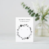 Rustige Floral Wreath Earring Display Kaart Visitekaartje (Staand voorkant)