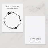 Rustige Floral Wreath Earring Display Kaart Visitekaartje (Voorkant / Achterkant)