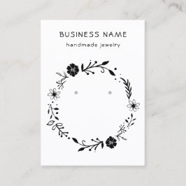 Rustige Floral Wreath Earring Display Kaart Visitekaartje