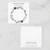 Rustige Floral Wreath Earring Square-kaart Vierkante Visitekaartje (Voorkant / Achterkant)