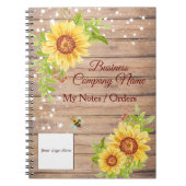 Rustige Floral Yellow Sunflower Business Notitieboek (Voorkant)