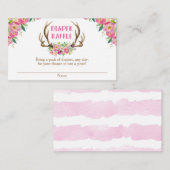 Rustige florale baby shower Dappere leverbaar Informatiekaartje (Voorkant / Achterkant)