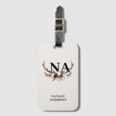 rustige florale botanische gepersonaliseerde herfs bagagelabel (Voorkant (verticaal))