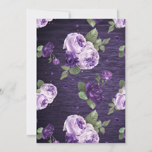 Rustige florale bruiloft met uitzondering van de d aankondiging (Achterkant)