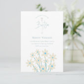 rustige florale decor | Baptisme-uitnodiging Kaart (Staand voorkant)