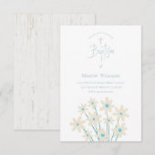 rustige florale decor | Baptisme-uitnodiging Kaart (Voorkant / Achterkant)