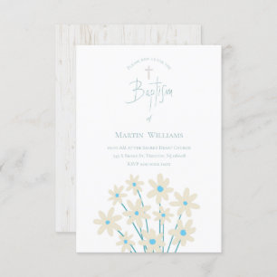 rustige florale decor   Baptisme-uitnodiging Kaart