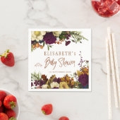 Rustige florale elegant najaarsherfst baby shower servet (Insitu)