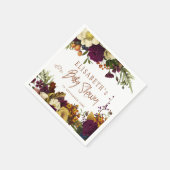 Rustige florale elegant najaarsherfst baby shower servet (Hoek)