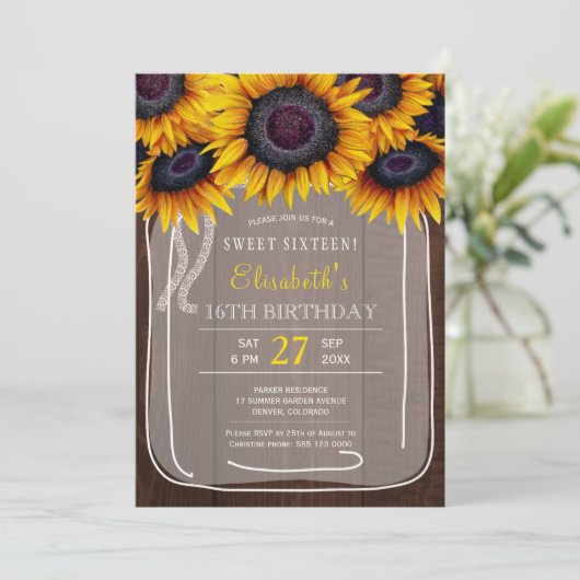 Rustige florale elegant zoete 16-jarige verjaardag (Staand voorkant)