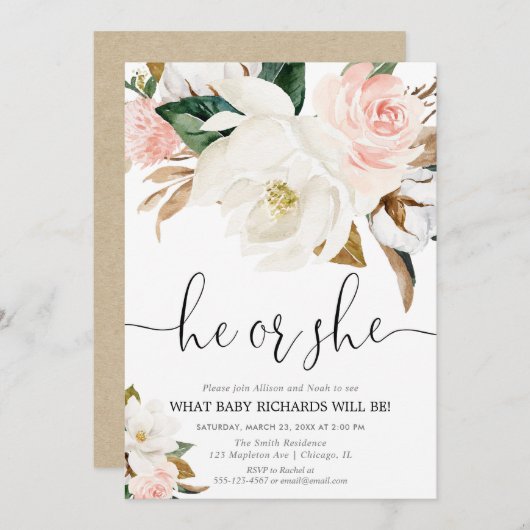 Rustige florale geslachtsdelen onthullen, witte ro kaart (Voorkant / Achterkant)