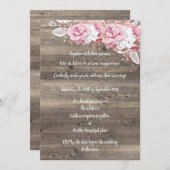 Rustige  florale roze Bouquet Wedding Kaart (Voorkant / Achterkant)