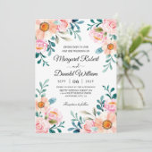 rustige florale waterverf trouwuitnodigingen kaart (Staand voorkant)