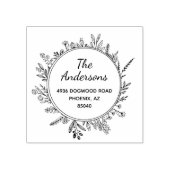 Rustige Flowers Round Custom Return Address Stamp Rubberstempel (Afrduk)
