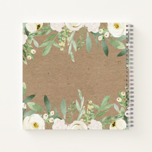 Rustige Foliage en White Baby shower Guest Book Notitieboek (Achterkant)