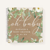 Rustige Foliage en White Baby shower Guest Book Notitieboek (Voorkant)