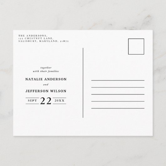 Rustige Foliage Farmhouse Wedding-uitnodiging Aankondigingskaart (Achterkant)