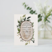 Rustige Foliage Farmhouse Wedding-uitnodiging Aankondigingskaart (Staand voorkant)