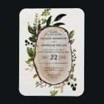 Rustige Foliage Farmhouse Wedding-uitnodiging Magneet<br><div class="desc">Rustic bruiloft hardhout,  uitnodigen. Met mooie waterverf details. Deze moderne huwelijksuitnodiging zal zeker de stijl bepalen voor je grote dag.</div>