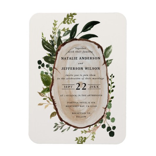 Rustige Foliage Farmhouse Wedding-uitnodiging Magneet (Verticaal)