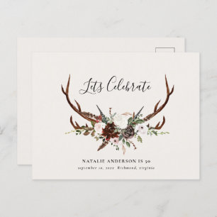 Rustige foliage stag antler herfst  aankondigingskaart