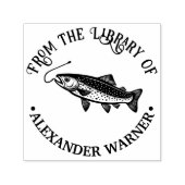 Rustige Forel, Vishaak Bibliotheek Boeknaam Zelfinktende Stempel (Design)